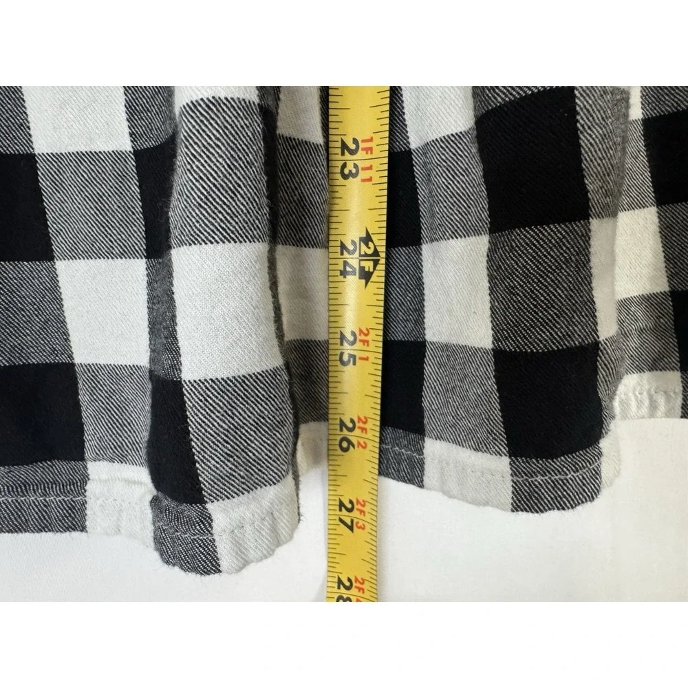 Star Ride Girls Buffalo Plaid‎ Dress Size 8/10 Black & White Long Sleeve Buttons